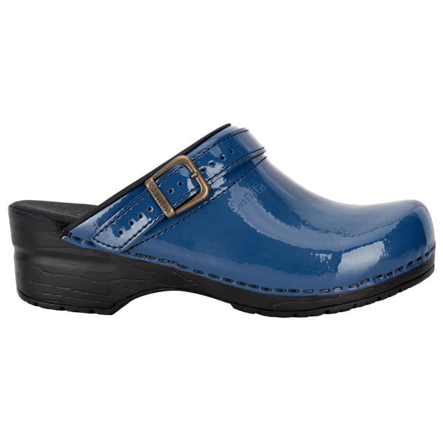 Sanita 'Freya Patent' Flexible Clogs in Denim