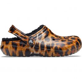 Crocs Classic Lined Animal Print Clog Leopard Black World of
