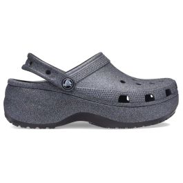 women's classic platform glitter clog black