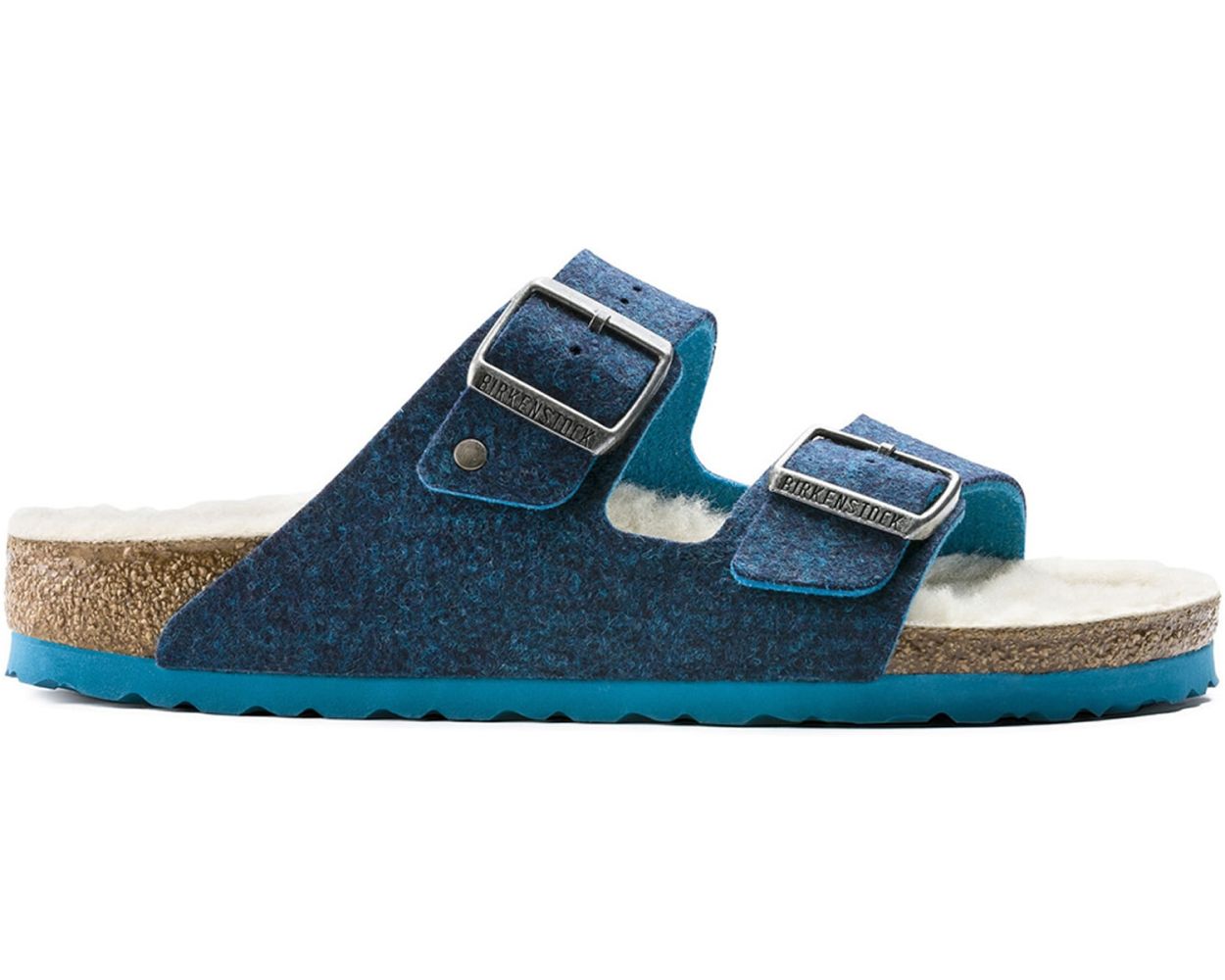 Birkenstock Arizona Wool Felt in Doubleface Blue 1012429 World of Clogs