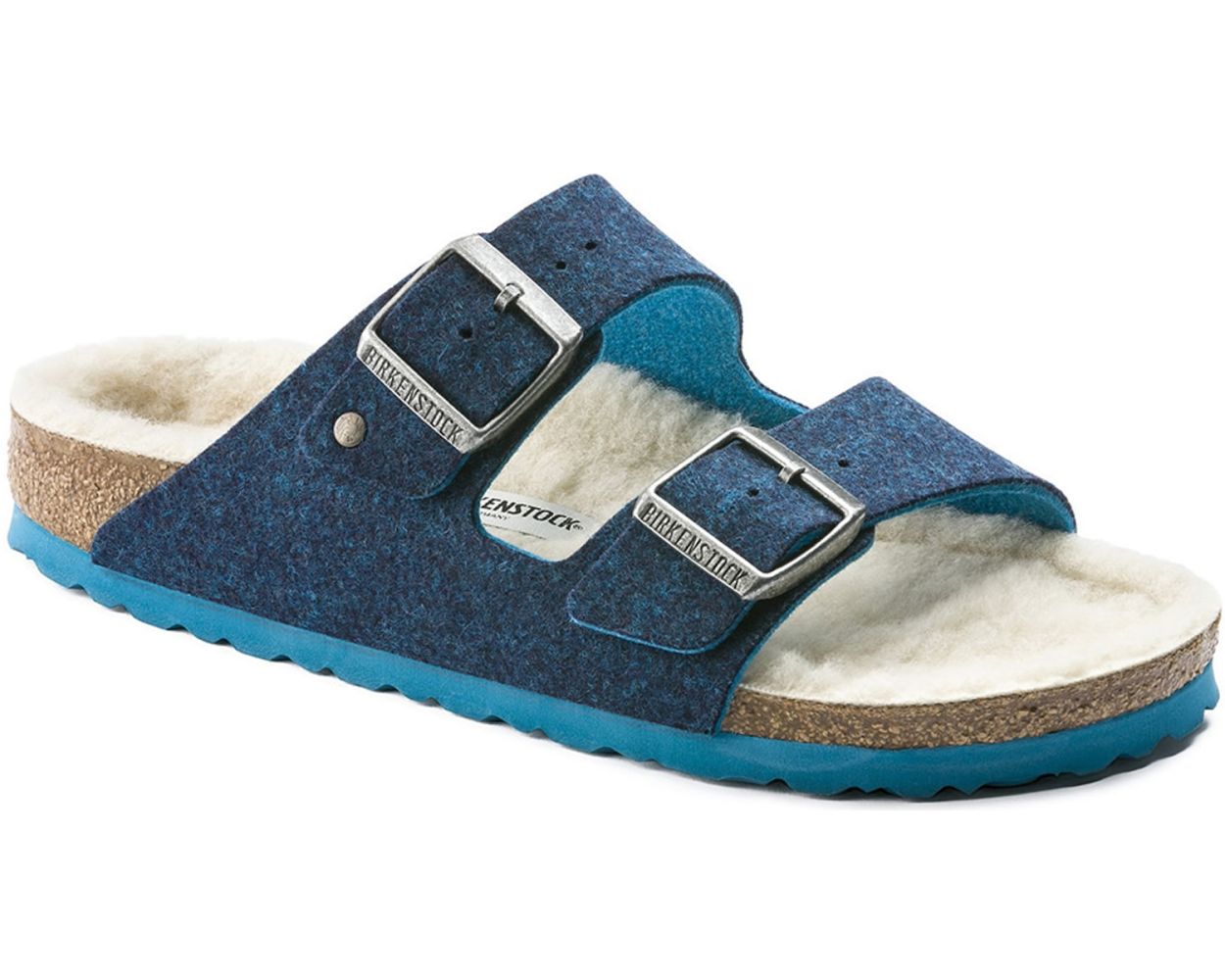 Birkenstock Arizona Wool Felt in Doubleface Blue 1012429 World