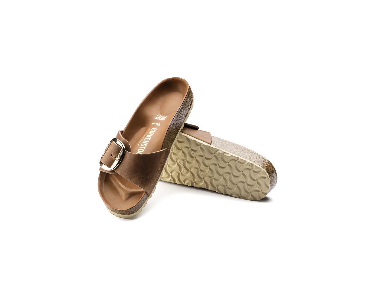 birkenstock madrid big buckle oiled leather in cognac 1006524 World of Clogs