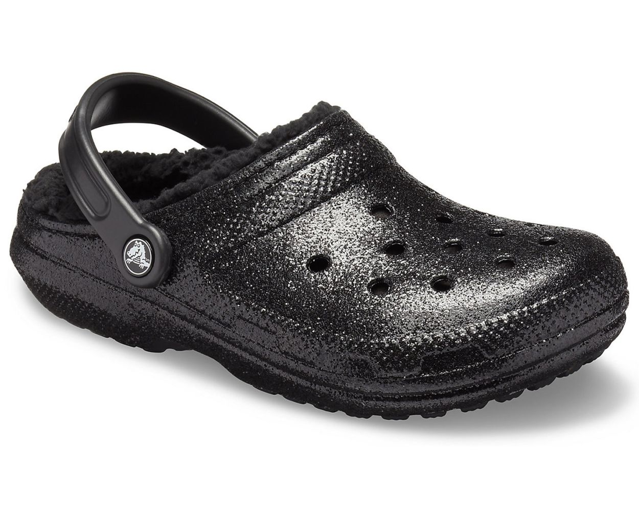 Black glitter crocs store