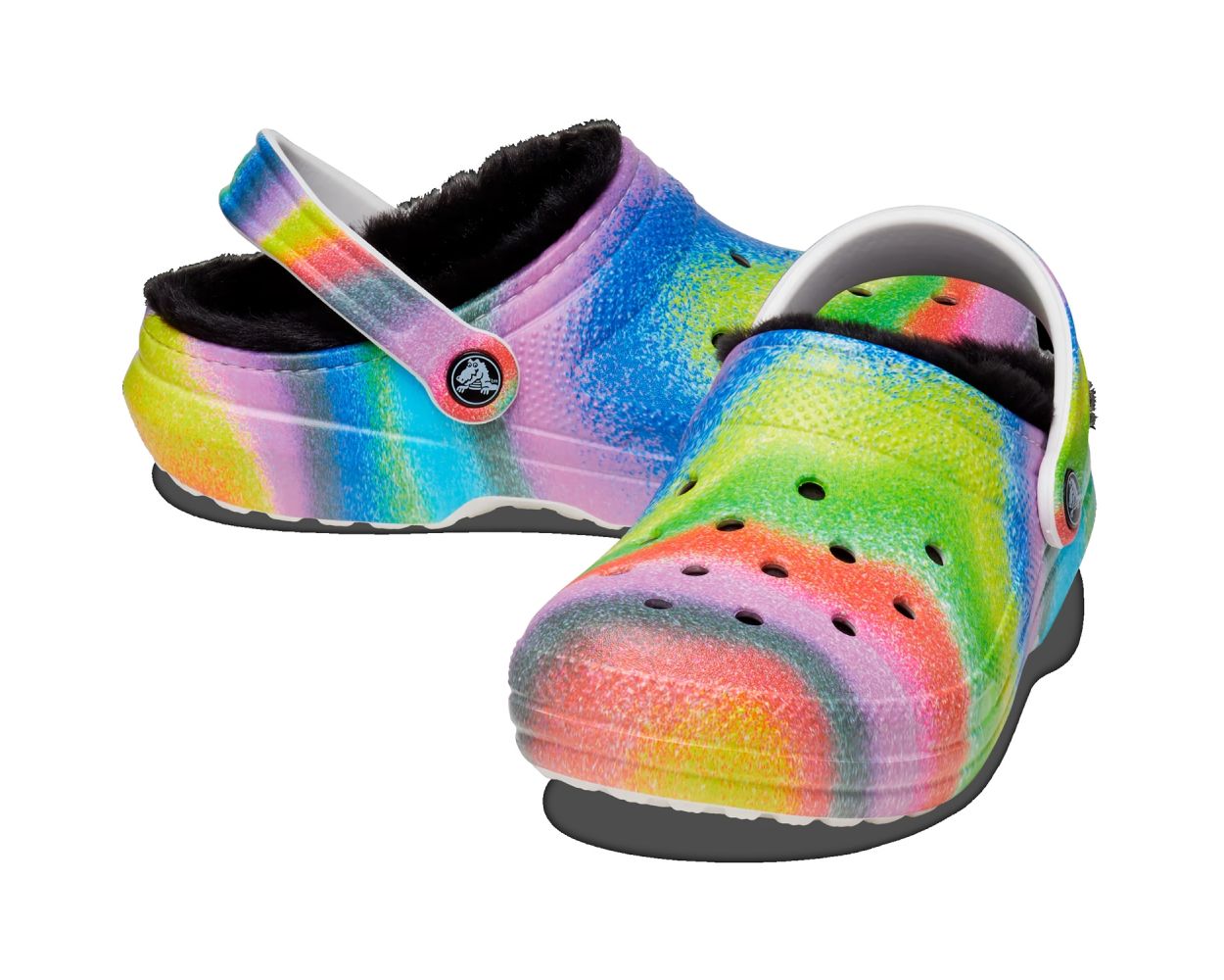 Lined tie dye crocs hotsell